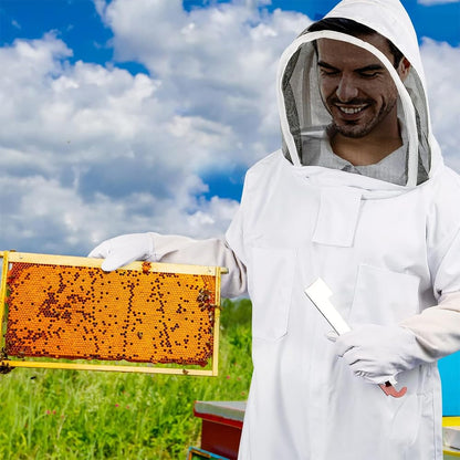 Beekeeping Suit Protective Equipment Bee Keeping Full Body Cloth with Veil Hood Total Protection Professional for Women Men, Beekeeper Costume and Beginner Sheepskin Gloves