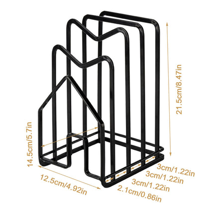 Cutting Board Racks Holders Pot Pan Lids Holders Chopping Board Organizers Thin Bakeware Trays Dry Display Stands Kitchen Countertop Cabinet Office Black