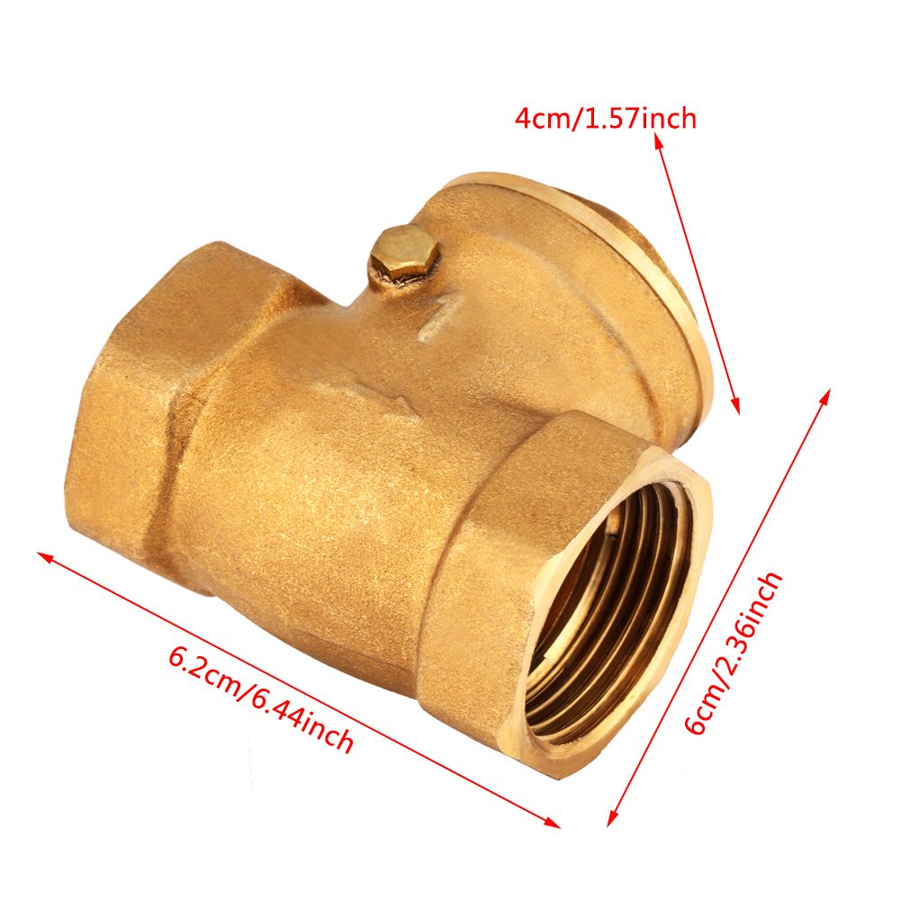 1" Swing Check Valve DN25 Female Thread Brass Non-Return Swing Check Valve 232PSI Prevent Water Backflow
