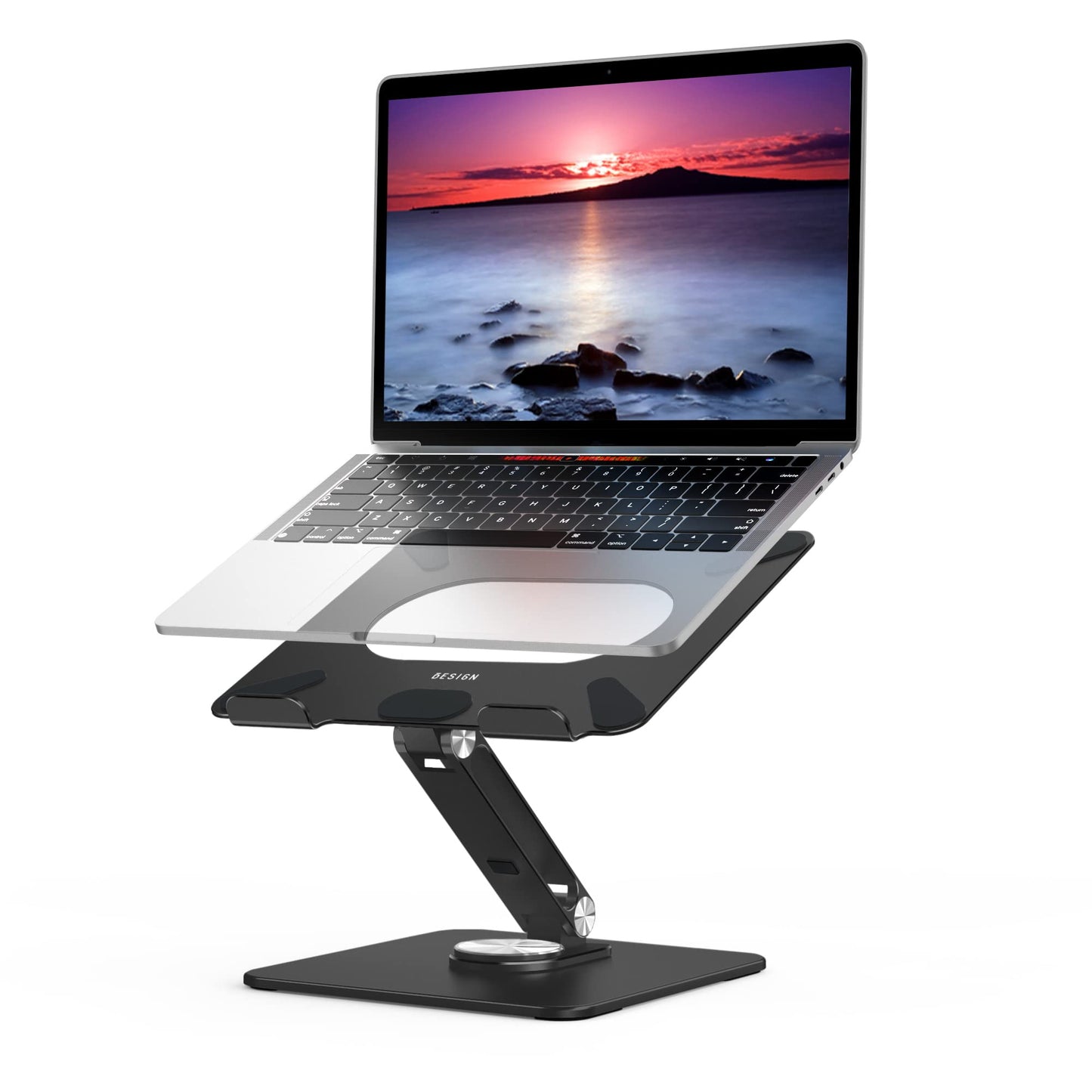BESIGN LSX7 Laptop Stand with 360° Rotating Base, Ergonomic Adjustable Notebook Stand, Riser Holder Computer Stand Compatible with Air, Pro, Dell, HP, Lenovo More 10-15.6" Laptops, Lapdesk, Black