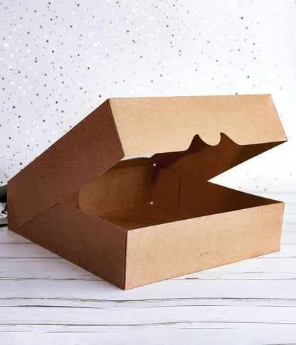 12x12x3inch Brown Bakery Boxes with PVC Window for Pie and Cookies Boxes Large Natural Kraft Paper Box, Pack of 12