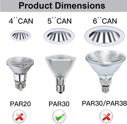 Ivyemons PAR30 Long Neck Halogen 75W 120V - 2 Pack PAR30 75W 120V Flood Bulb Warm White 2800K, PAR 30 Dimmable E26 Base, High Output 800LM 75W PAR 30 Halogen Bulb for Tracking Light, Recessed Light