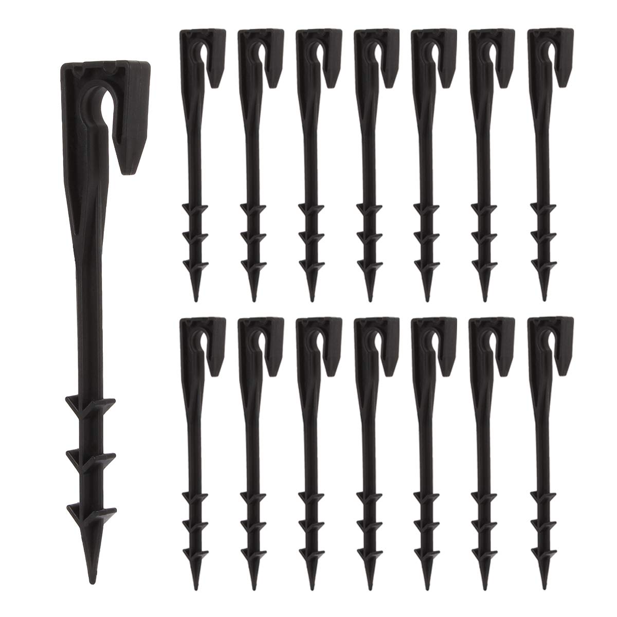 YOUNTHYE 50 Pack 8 Inch Irrigation Hose Hold-Down Anchor Stakes,Strong Plastic Soaker Hose Pegs Drip Support Stakes Camping Tent Stakes Outdoor Blanket Stakes for Drip System, Irrigation Line Weeping