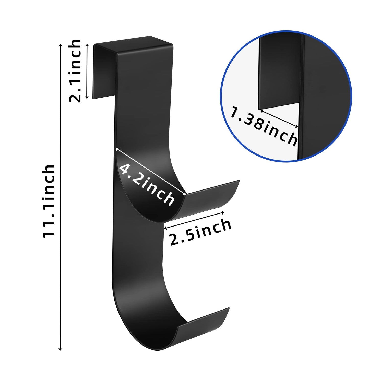 2 Pcs Pool Fence Hooks for Pool Equipment- Black Heavy Duty Fence Hooks for Pool Poles- Slipe-on Fence Hanger for Pool Hose Pool Skimmer, Fit 3/4 Inch to 1-1/4 inch Railing