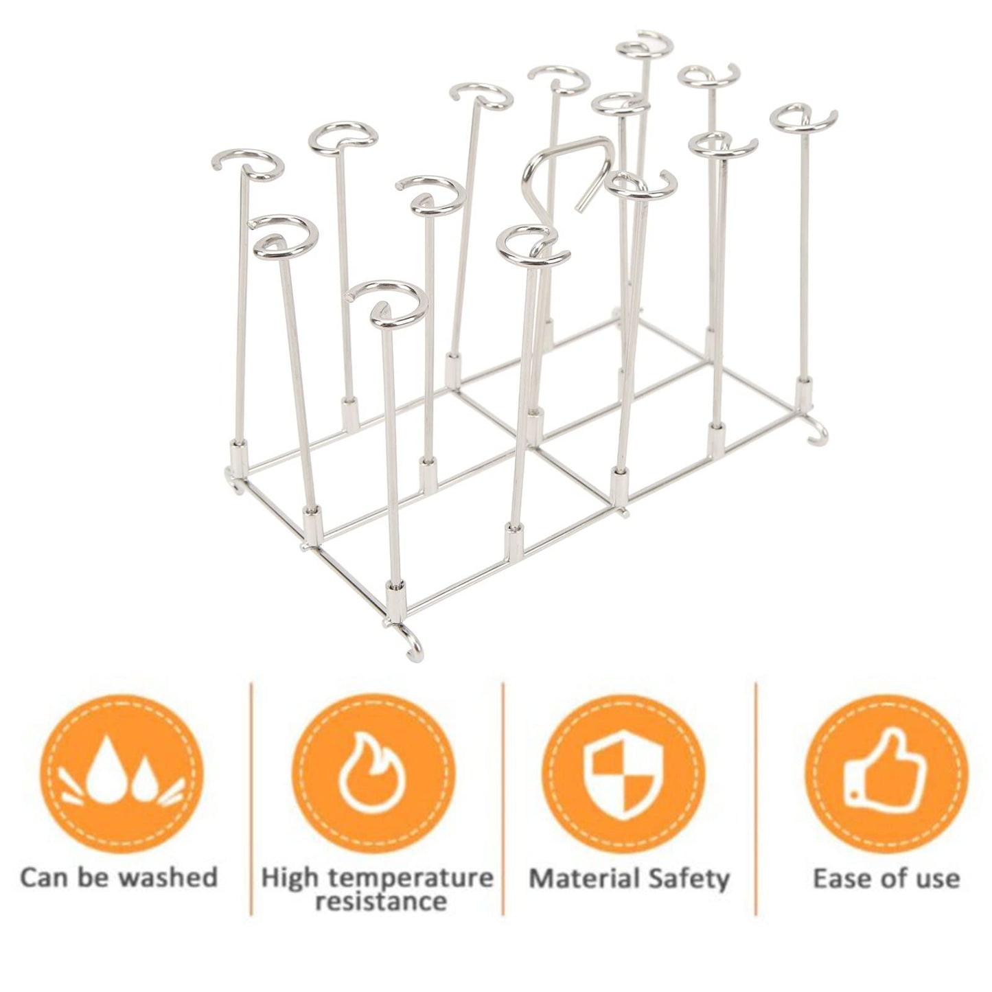 Skewer Stand, Air Fryer Rack Skewer Stand, Detachable Stainless Steel BBQ Skewers Rack Holder, Air Fryer Accessories Skewer Accessory, Compatible with DZ201 Foodi 8 Quart