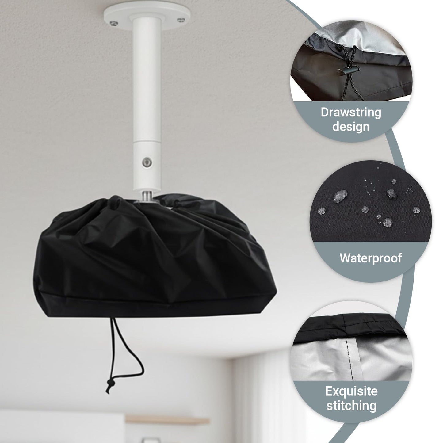 Projector Dust Cover for Ceiling Video Projector at Home or Outdoor Installation, Waterproof Dustproof Protection Case, 14"x14"x 9"