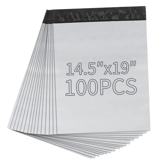 Poly Mailer 14.5x19 Inch 100 Pack,Shipping Bags for Business,Strong Adhesive Self-SealingBags,Waterproof Poly Bag for Clothing,Self-Sealing Envelopes Bags