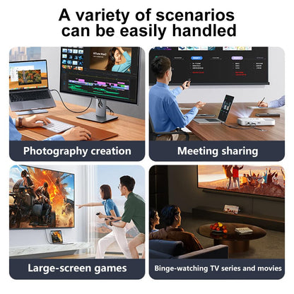 YIWENTEC USB C to DisplayPort 2.1 Cable, 16K 30Hz 8K 60Hz 4K 240Hz, Thunderbolt 4/3 to DP Cable 40Gbps, Compatible with MST/Clamshell Mode, Type C DP 2.1 Cable (2M)