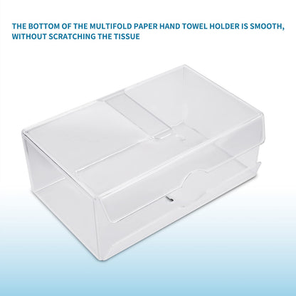 Acrylic Paper Towel Dispenser Wall Mount,Countertop for Multi-Fold Paper Towel,C-Fold, Zfold, Tri fold Hand Towel Holder Commercial, Clear Folded Paper Towel Holder for Bathroom Toilet and Kitchen