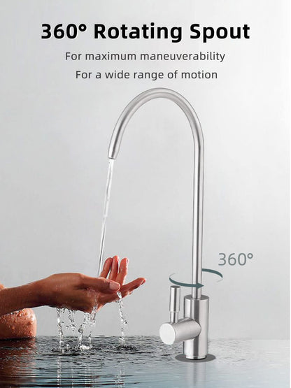 Bifordo Drinking Water Faucet,Easy to Install Sink Water Filter Faucet,Lead-Free Reverse Osmosis Faucets for Kitchen Bar Sink,Brushed Nickel RO Faucets SUS304 Stainless Steel
