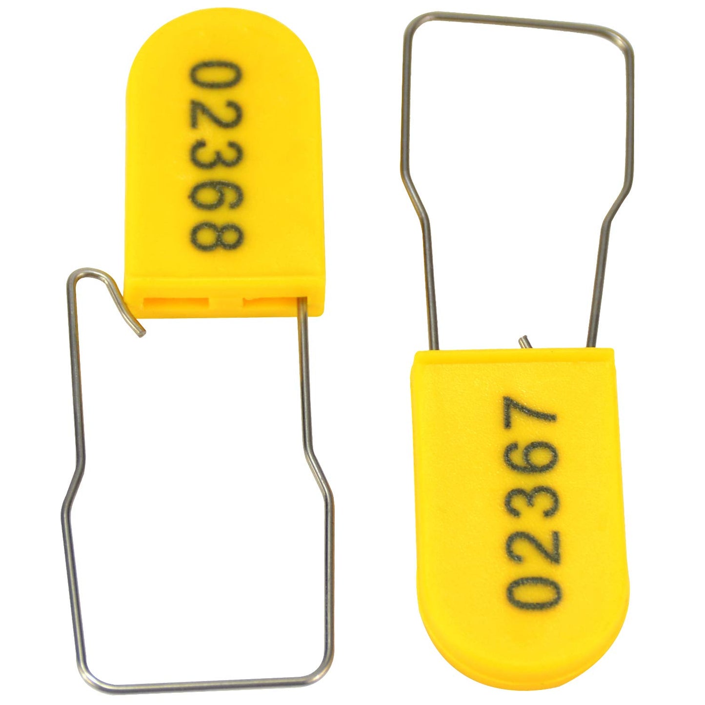 100 PCS Plastic Wire Padlocks, Numbered Plastic Padlocks Security Seals Electric Meter Seal Disposable Anti-Tamper Locks, Yellow