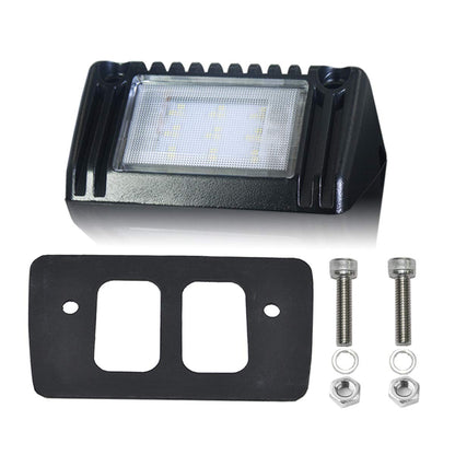 Raycharm 5" RV Exterior LED Work Lighting Fixture, 40° Down Angle Flood Beam, 6000K Cool-White Super Bright, 12V/24V DC, High Lumen Output Low Current Draw, Aluminum Housing Black Finish, 1-Pack