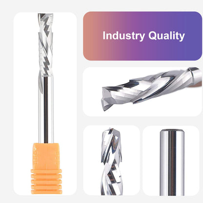 SpeTool Carbide Spiral Router Bits Up&Down Compression Bit 1/4 X 1 inch Cutting Size with 1/4 inch Shank for Woodwork CNC Router Bit Engraving Carving Mortise Groove Tools…