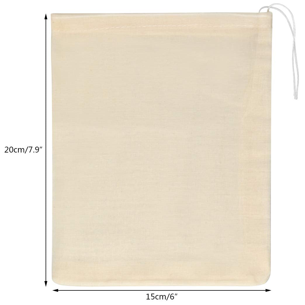 100pcs Cotton Drawstring Bags, Reusable Muslin Bag Natural Cotton Bags with Drawstring Produce Bags Bulk Gift Bag Jewelry Pouch for Party Wedding Home Storage, Natural Color (6 x 7.9 inches)