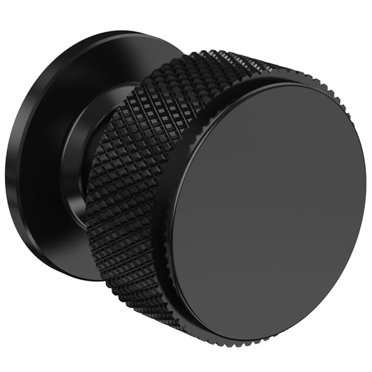 Chibery 10 Pack Matt Black Kitchen Cabinet Knobs, Knurled Round Dresser Drawer Handles, 32mm Vintage Cupboard Handles Pulls, Retro Door Knobs, Cabinet Hardware for Wardrobe, Closet