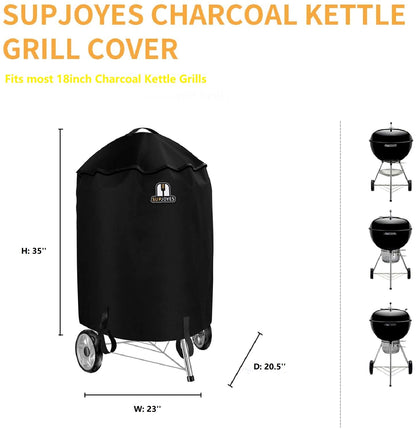 BBQ Cover for Weber Charcoal Kettle, 22 Inch BBQ Grill Cover, Heavy Duty Waterproof Grill Covers