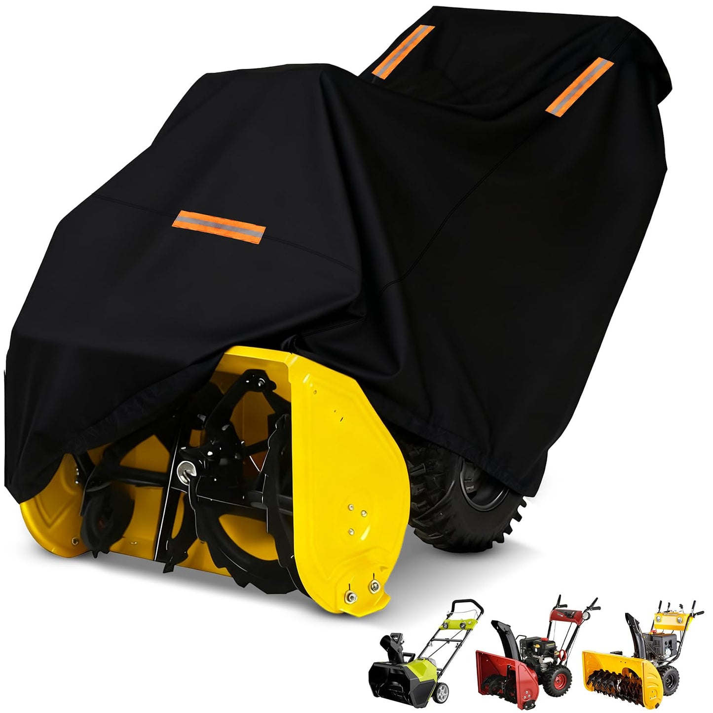 Snow Blower Cover, 300D Durable Oxford Farbic, Fit for Most Snowblowers, with Reflective Strip -Weather Protection Outdoor and Indoor use (Black)