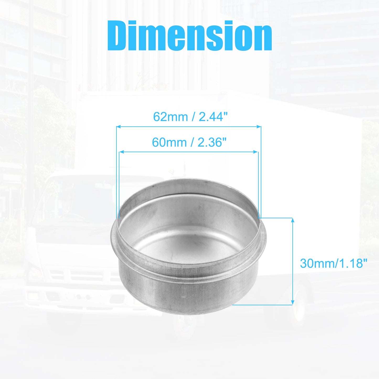 X AUTOHAUX 4pcs 2.44" Trailer Axle Dust Cap Cup Grease Cover for Dexter EZ Lube Trailer Camper 5200 to 6000 Lb Axle Wheel Hub Bearing
