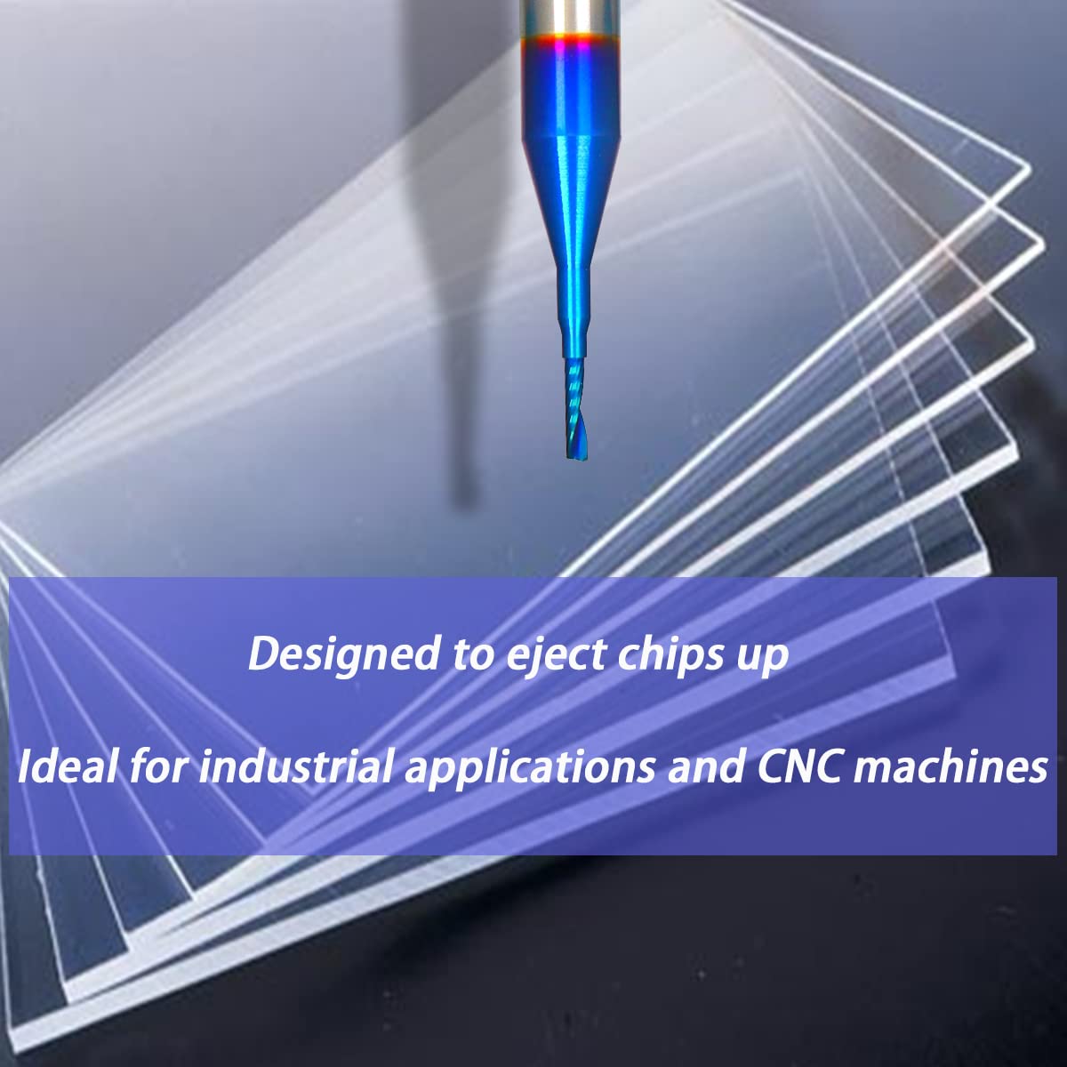 O-Flute Upcut Solid Carbide CNC End Mill，Single Flute Spiral Router Bit for Aluminum Acrylic Wood PVC Cutte 1/16 x 1/4 x 1/4 x 2" , Shank: 1/4" Ruhi UO105