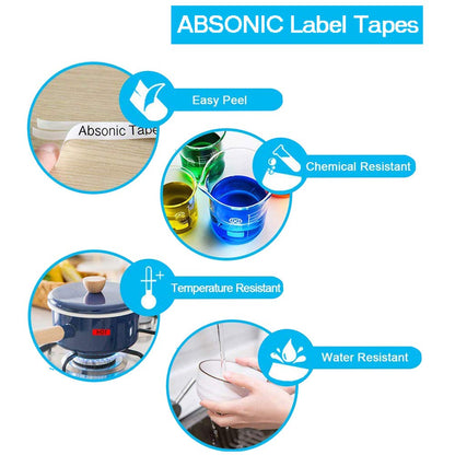 Absonic 5-Pack Compatible Label Maker Tape for Brother M 12mm Tape 0.47 inch Black on Clear MK131 MK-131 M-131 P Touch M 1/2" Label Tape for PT-M95 PT-90 PT-65 PT-85