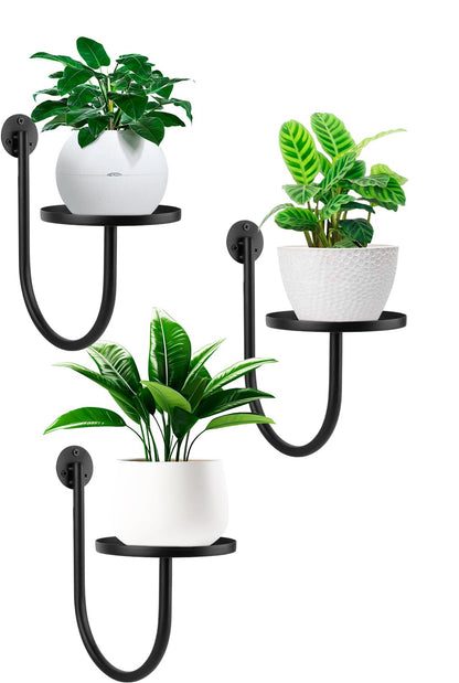 Wall Planters for Indoor Plants, Mounted Holder Shelf 3 Pack, Metal Plant Wall Hanger, Decorative Plant Shelf for Indoor Wall Decor
