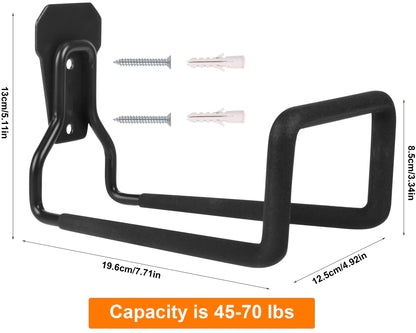 2pcs Heavy Duty Hose Hanger Garden Hose Storage Black Water Hose Holders for Outside Wall Mount Sturdy Garden Hose Reel Hose Stand for Garden