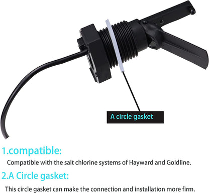 Cooouds Flow Switch GLX-FLO-RP Assembly for Hayward Goldline Salt Systems, Aqua Rite Pool Flow Sensor Suitable for Hayward Salt Cell Chlorine Generator System, Pool Flow Sensor with 15-Foot Cable