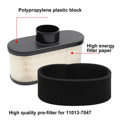 SYOWADA 11013-7047 Air Filter Replacement for Kawasaki FR651V FR691V FR730V FS481V FS541V FS600V FS651V FS691V 4-cycle Engine, 4164631 Air Filter Replacement for John D MIU12555 MIU12554 (2)