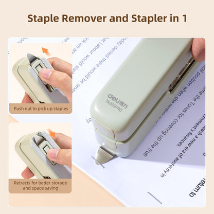deli Stapler, Desktop Staplers with 1660 Staples and Integrated Staple Remover, 40 Sheet Capacity Office Stapler, 2 Pack, Green