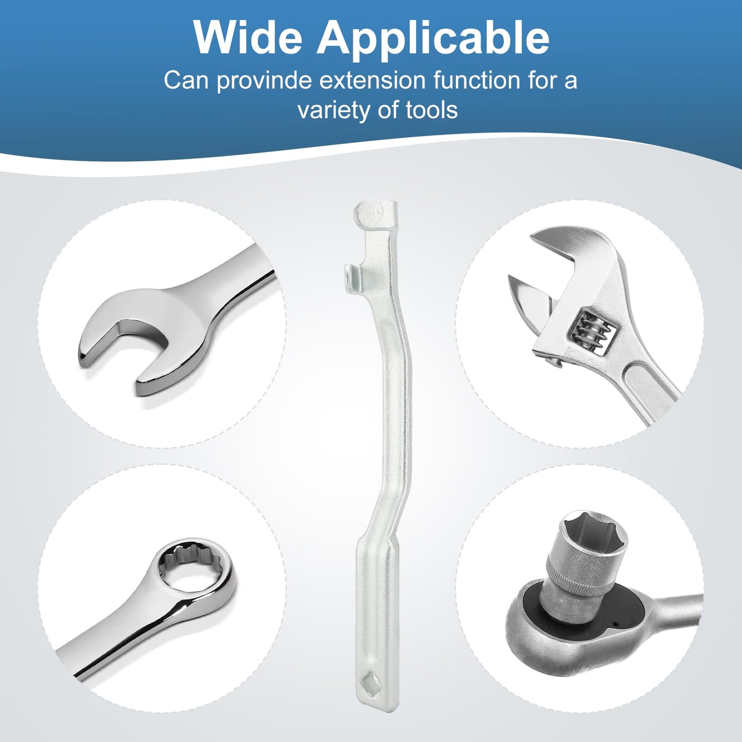 Wrench Extender Tool Open End Wrench Extender with Adapter for 1/2 Inch Drive Breaker Bars and 21mm Hex Drive, Universal Wrench Extension Tool for Hard to Reach Areas