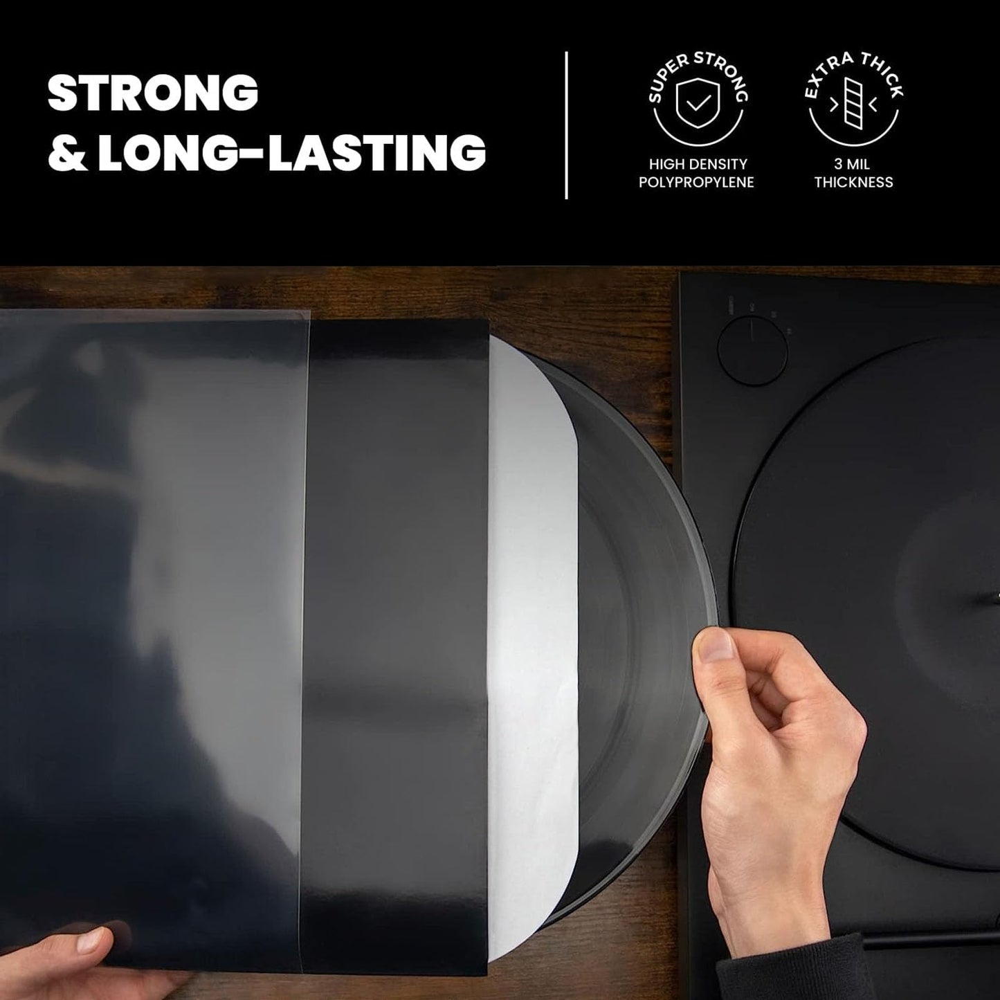 12.75" Vinyl Record Outer Sleeves 100 Pieces Clear Album Sleeves, Durable & Wrinkle-Free,Fits 12 Inch Single, Double, and Gatefold LPs…