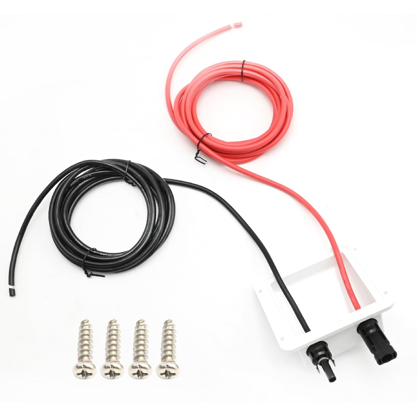 SYOWADA 10 FT Solar Double Cable Entry Gland, Weatherproof 10 AWG Double Cable Entry Housing, UV Resistance ABS Double Cable for All Cable Types, for Solar Project on RV Boat Camper Van