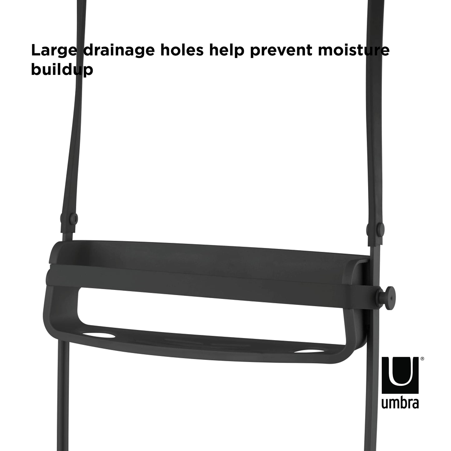Umbra Flex Shower Storage Accessories with Patented Gel-Lock Technology Suction Cup, Black