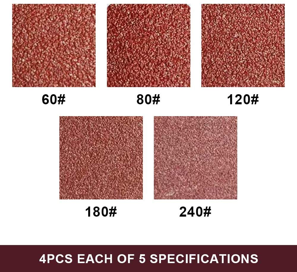 1/2 Inch x 18 Inch Sanding Belts, 8 Each of 60/80/120/180/240 Grits, Belt Sander Tool for Woodworking, Metal Polishing, 40Pack Aluminum Oxide Sanding Belt