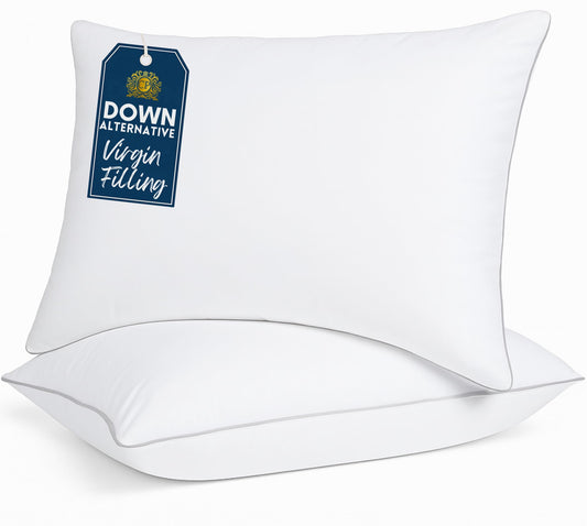 Casa Platino Bed Pillows Standard Size 2 Pack (20x26) - Down Alternative Sleeping Pillows, Hotel Quality, Hypoallergenic & Supportive for Side & Back Sleepers