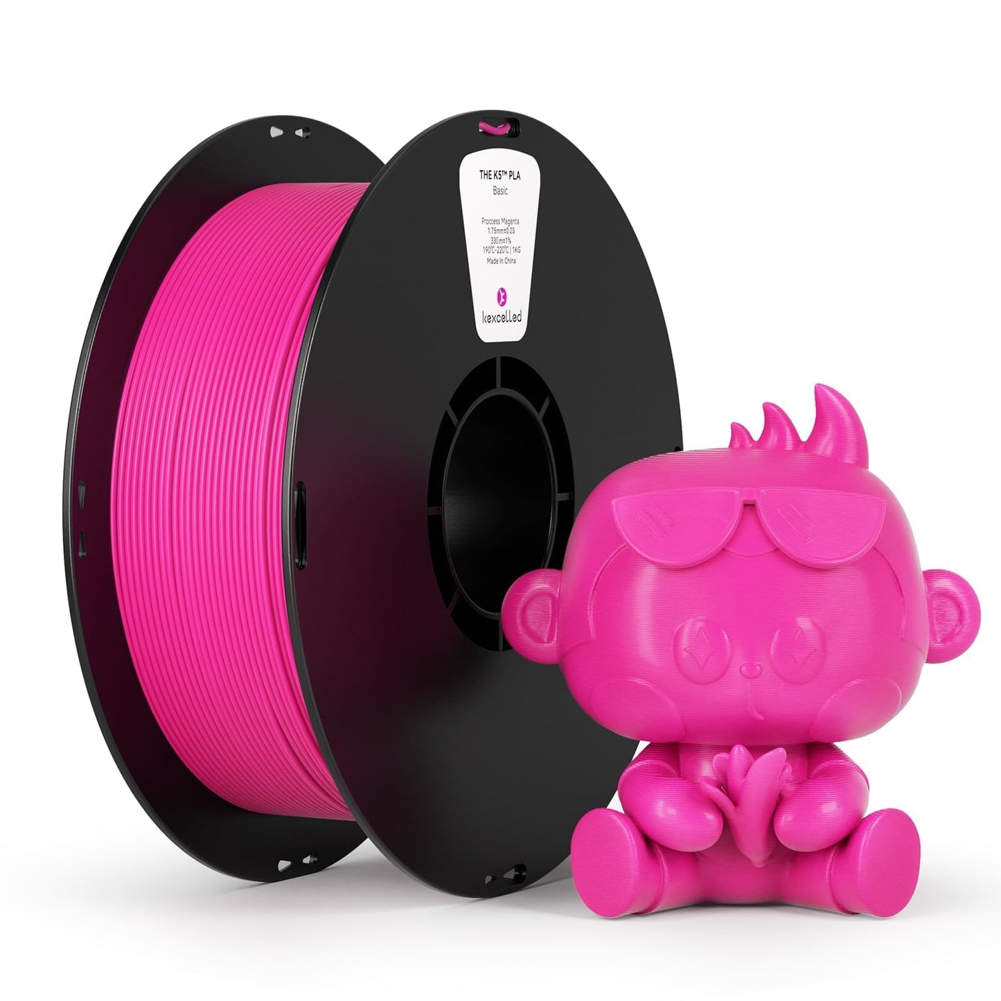 kexcelled PLA Filament 1.75mm,Magenta PLA 3D Printer Filament 1kg Spool (2.2lbs),3D Printing Filament Dimensional Accuracy +/-0.03mm,Compatible with Most FDM Printers