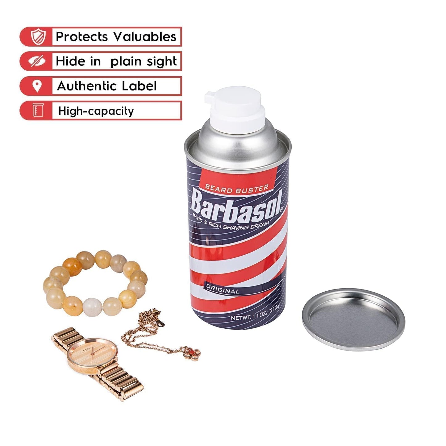 Barbasol Diversion Safe stash can with Smell Proof Bag