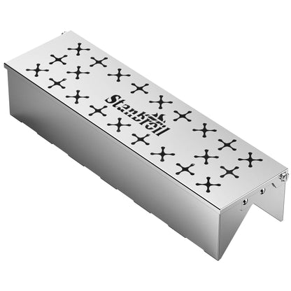 Stanbroil Stainless Steel Smoker Box, Wood Chip Smoker Box with Unique W-Shape Design on Bottom for Gas and Charcoal Grill