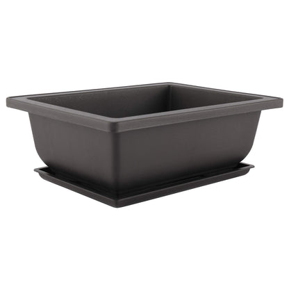 Artilife 6Pcs 6.5Inch Bonsai Pots,Plastic Bonsai Training Pots Humidity Trays Square Nursery Pots for for Plants, Flowers, Herbs, African Violets & Seed Nursery