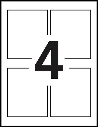 Avery Removable Durable Labels for Laser and Inkjet Printers, 4.75" x 3.5", White, Rectangle, 32 Water Resistant Labels (22827)