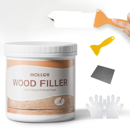 All Purpose Wood Filler, 1KG White Wood Putty Repair for Holes, Quickly Restore Any Broken and Defective Wooden Furniture, Door Frame Repair Kit Stainable