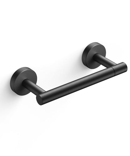 FORIOUS Toilet Paper Holder Wall Mount, Double Post Pivoting SUS 304 Stainless Steel Toilet Tissue Roll Holders Dispenser for Bathroom, Washroom, Matte Black