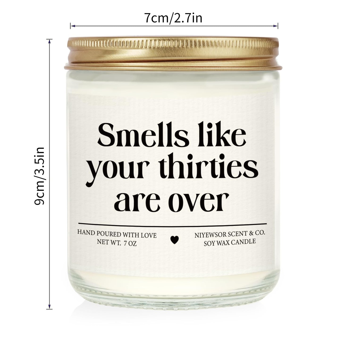 40th Birthday Gifts Women Men, Forty Birthday Candle, 1986 40th Birthday Decorations for Women Men, 40 Year Old Bday Gifts for Friend, Sister, Wife, Husband, Handmade, 7oz