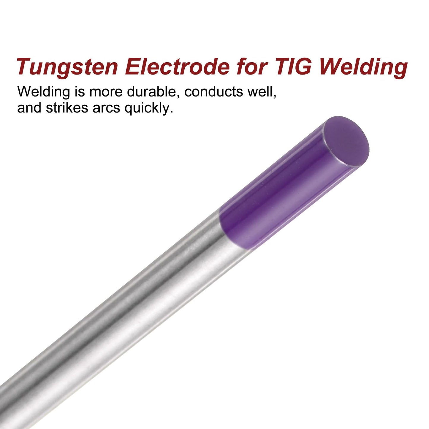 HARFINGTON 10pcs TIG Welding Tungsten Electrodes 1/16" x 7" Mixed for Stainless Steel Welding, Aluminum Magnesium Alloy Welding Aerospace Automobile Manufacturing, Purple