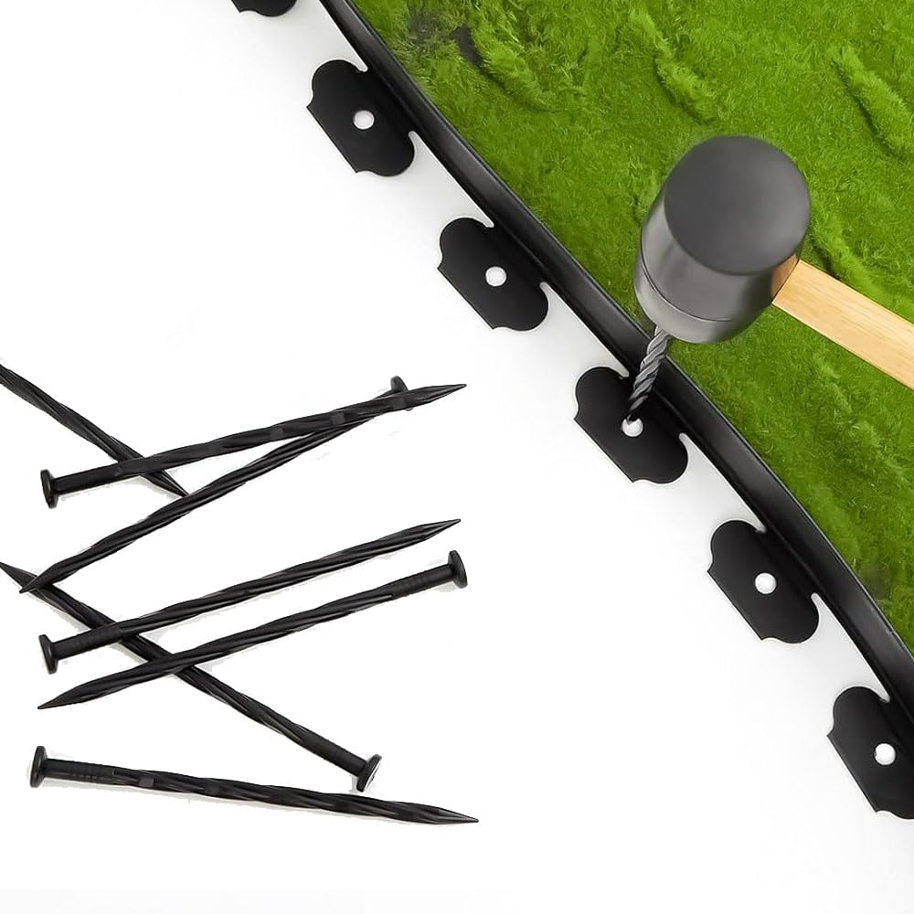 33ft Landscape Edging No Dig Garden with 30 Spikes Border for Landscaping Lawn Flower Beds Grass Yard No-Dig Flexible Borders Kit Plastic Fence Flowerbeds Yard (2inch 33ft)