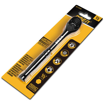 1/2-Inch Drive Ratchet Wrench, 72-Tooth Quick-Release Reversible Ratchet Wrench, Titanium Alloy Coating, High-Precision Durable Design