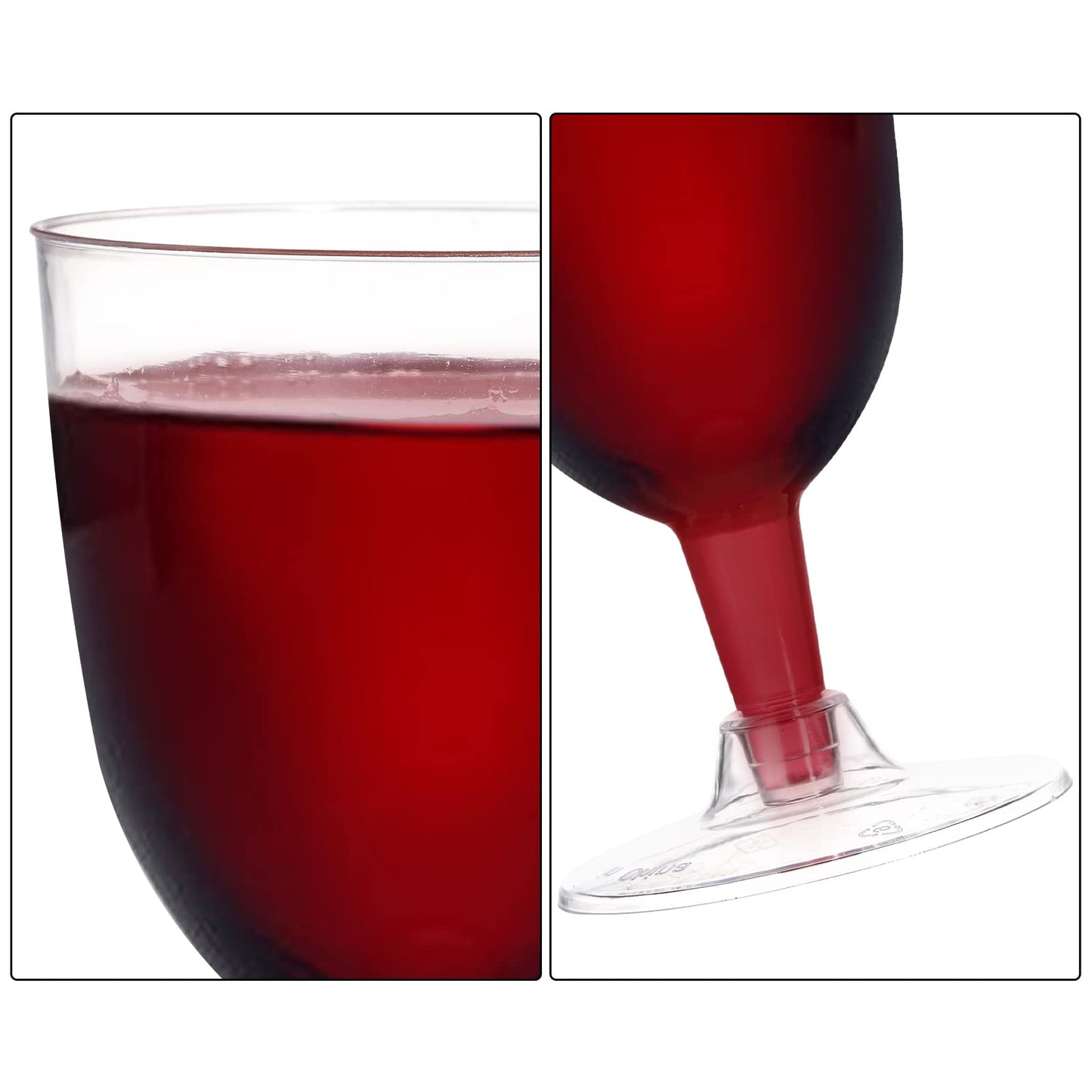 ZENFUN 75 Pcs Plastic Wine Glasses, 5 Oz Clear Disposable Champagne Glasses with Stem, Sturdy & Reusable Plastic Goblets for Weddings, Birthdays, Wine Tasting, Bridal Shower