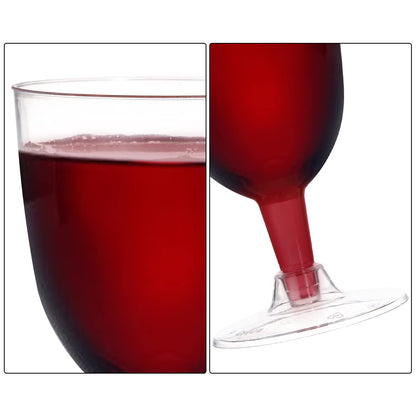 ZENFUN 75 Pcs Plastic Wine Glasses, 5 Oz Clear Disposable Champagne Glasses with Stem, Sturdy & Reusable Plastic Goblets for Weddings, Birthdays, Wine Tasting, Bridal Shower