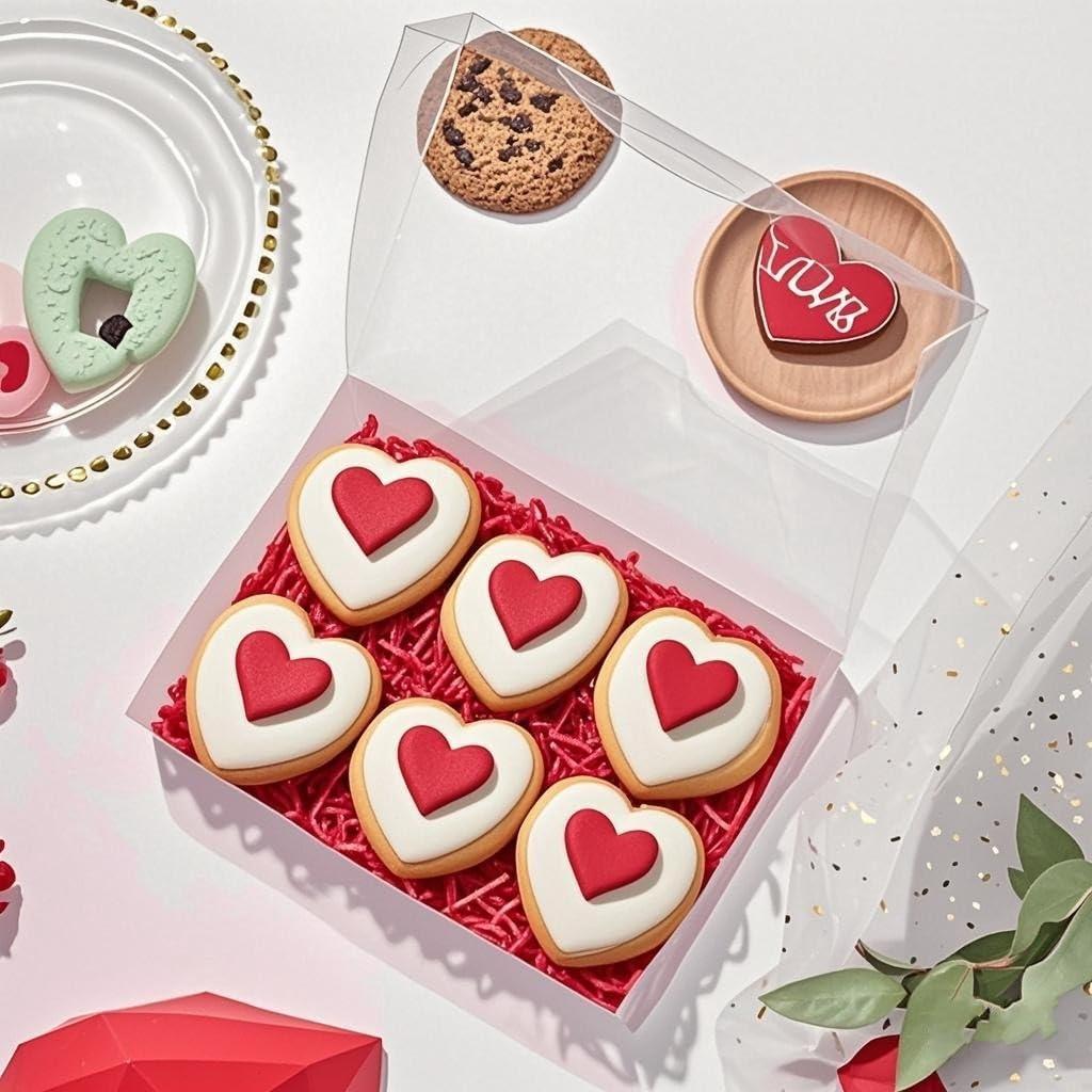 RomanticBaking 20Pcs 10x7x2Inch Clear Chocolate Covered Strawberries Boxes Cookies Boxes Chocolate Truffle Boxes Bakery Boxes Cakesickle Macaron Treat Boxes for Christmas Valentine's Mother's Day