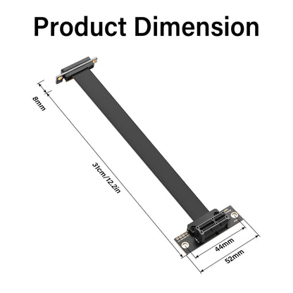 SinLoon PCIe 4.0 X1 Extension Cable 90 Degree PCI-E 1X Male to Female Riser Cable (30CM)